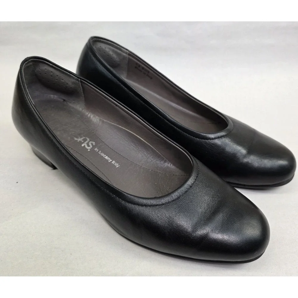SAS Regina (Sz 6.5 M) Womens Pump Shoes Black Leather 1.25
